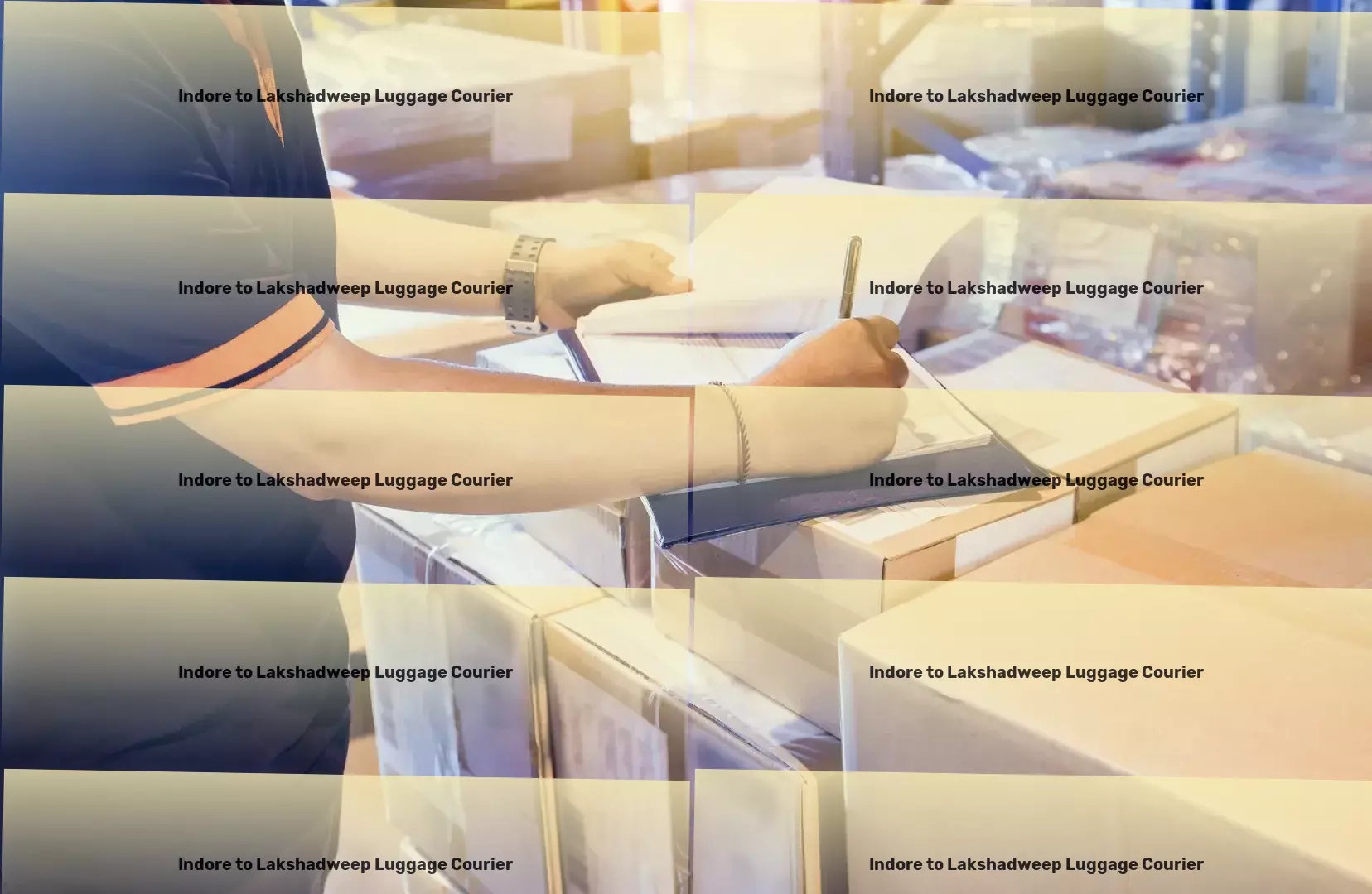 Indore to Lakshadweep Luggage Courier Building stronger logistics foundations for businesses! - Freight and cargo consolidation